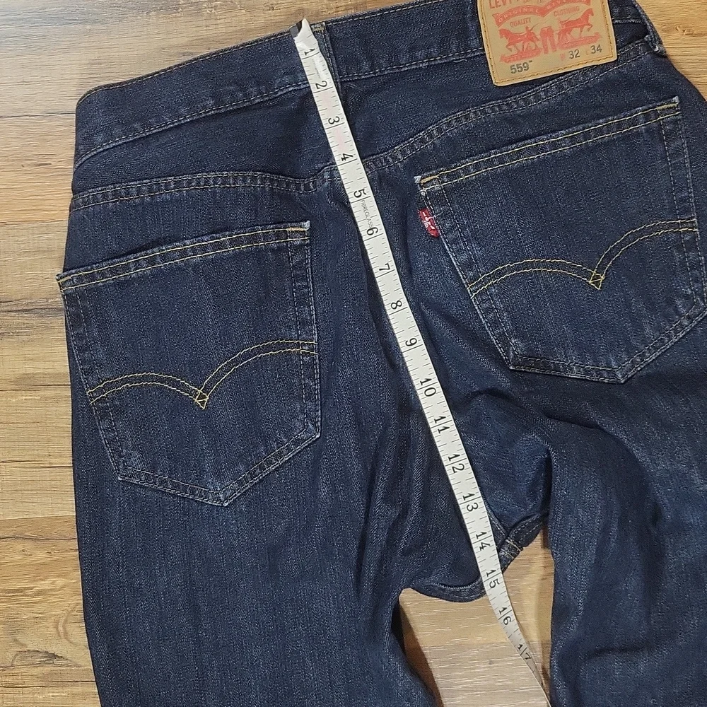 LEVI'S 559 Relaxed Fit Straight Leg Blue Denim Jeans 32x34 - Picture 14 of 15
